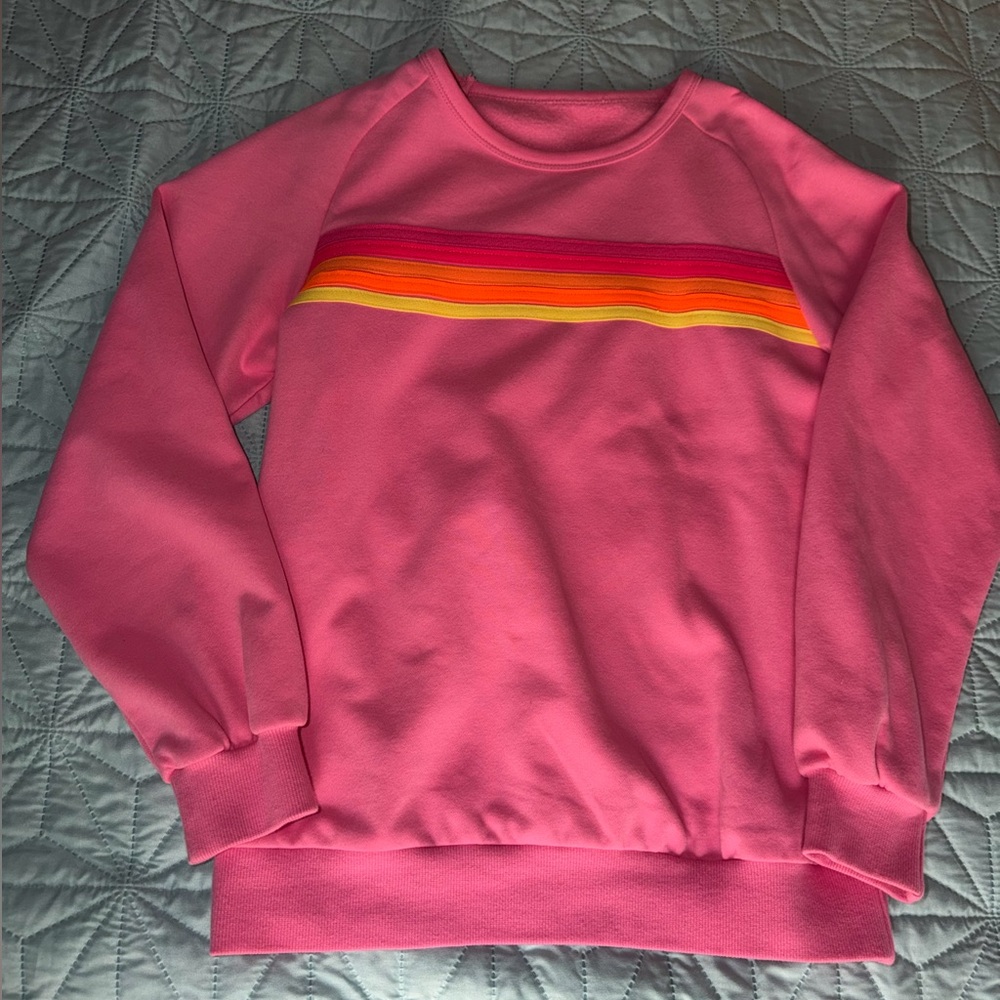 Pink Matching Set with Rainbow Stripes